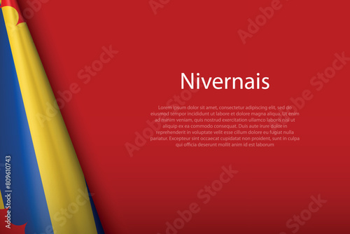 3d flag Nivernais, historical province of France photo