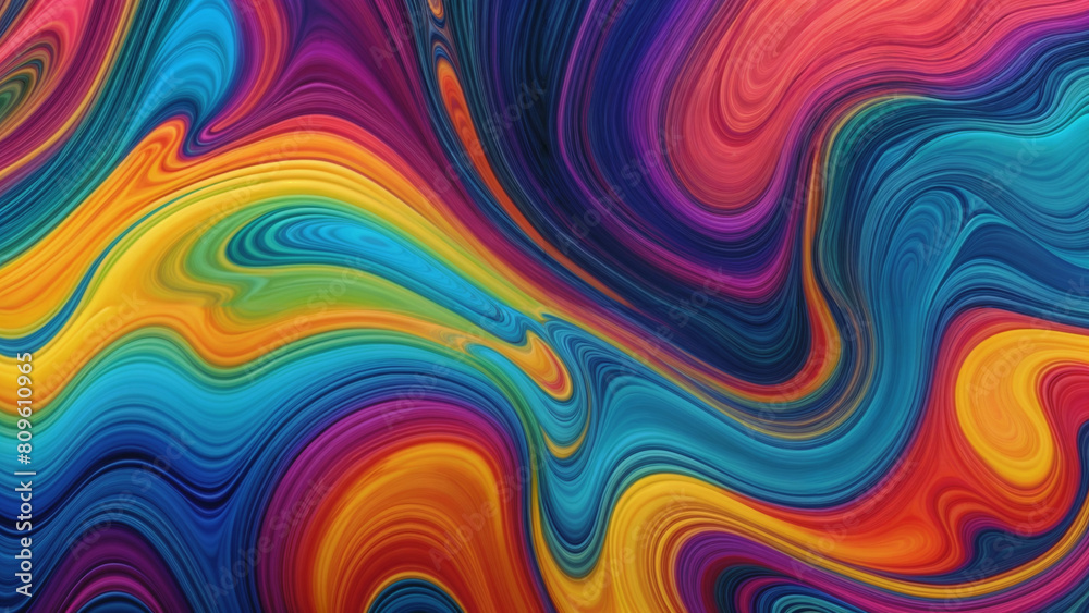 abstract pattern with a kaleidoscope of bright colors and flowing shapes