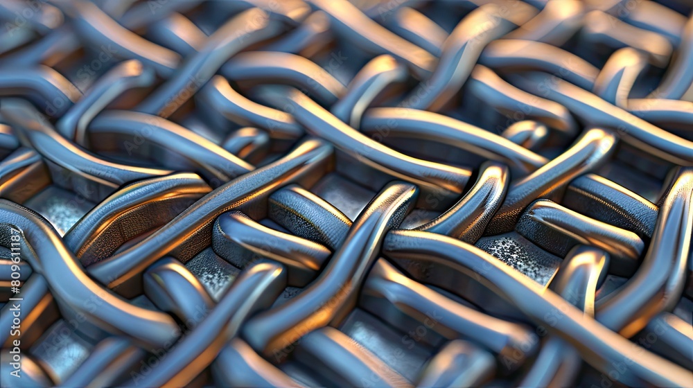 Interwoven Celtic knots with a metallic sheen