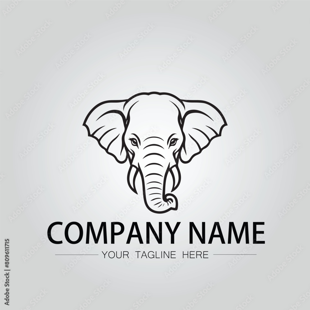 Elephant head logo company design vector image on the white background Elephant head logo company design vector image on the white background