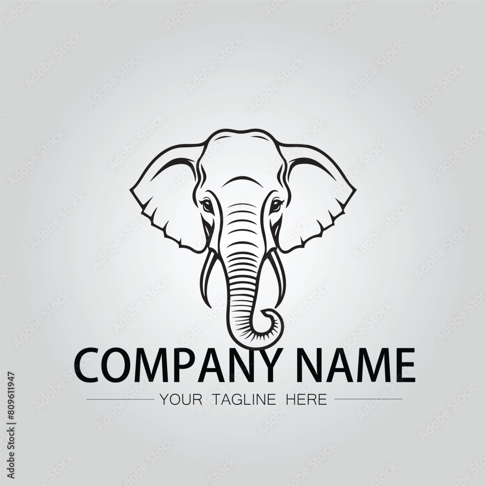 Elephant head logo company design vector image on the white background Elephant head logo company design vector image on the white background