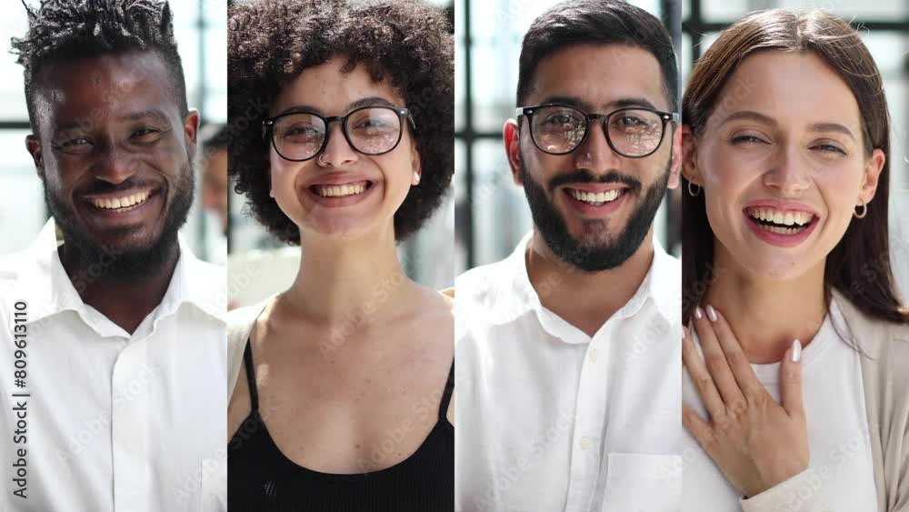 Group of successful multi ethnic business team in office Group of successful multi ethnic business team in office