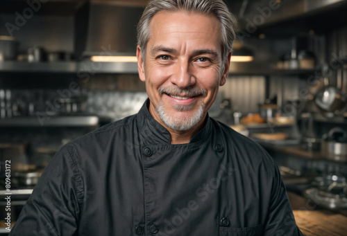 Chef sorridente- Uno sguardo dentro la cucina del ristorante photo