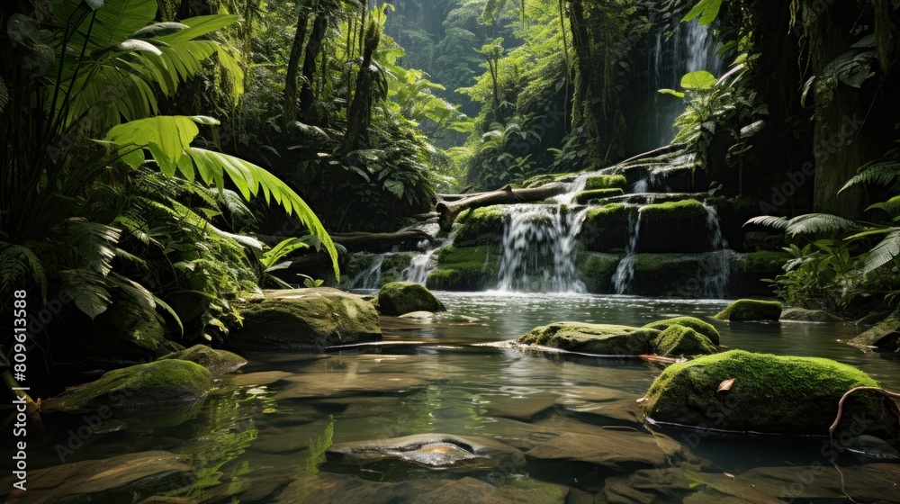Naklejka premium waterfall in the jungle
