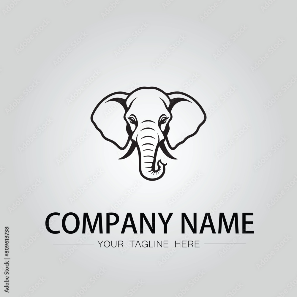 Elephant head logo company design vector image on the white background Elephant head logo company design vector image on the white background