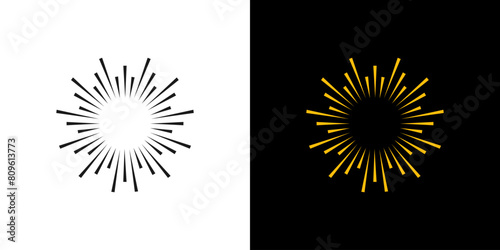 Line burst sun vector. sunrise starburst flash radial firework