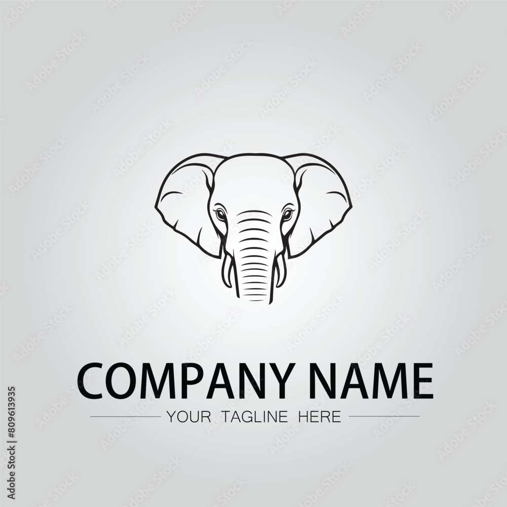 Elephant head logo company design vector image on the white background Elephant head logo company design vector image on the white background