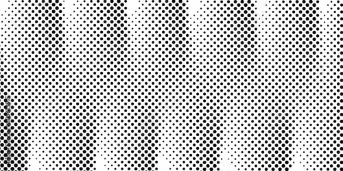 Abstract black and white seamless gradient halftone dots background Pop art design template texture Vector illustration for copy space, light white and black dotted modern geometric shaped background.