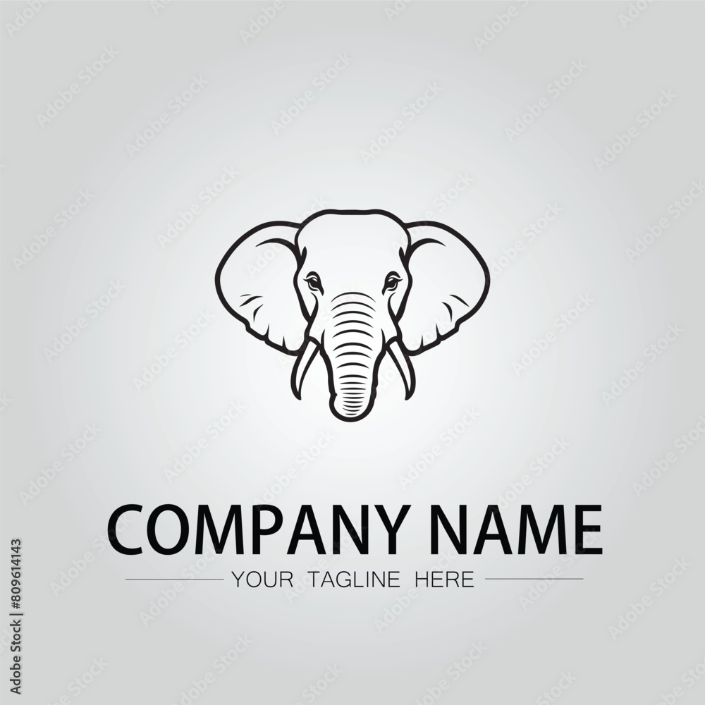 Elephant head logo company design vector image on the white background Elephant head logo company design vector image on the white background