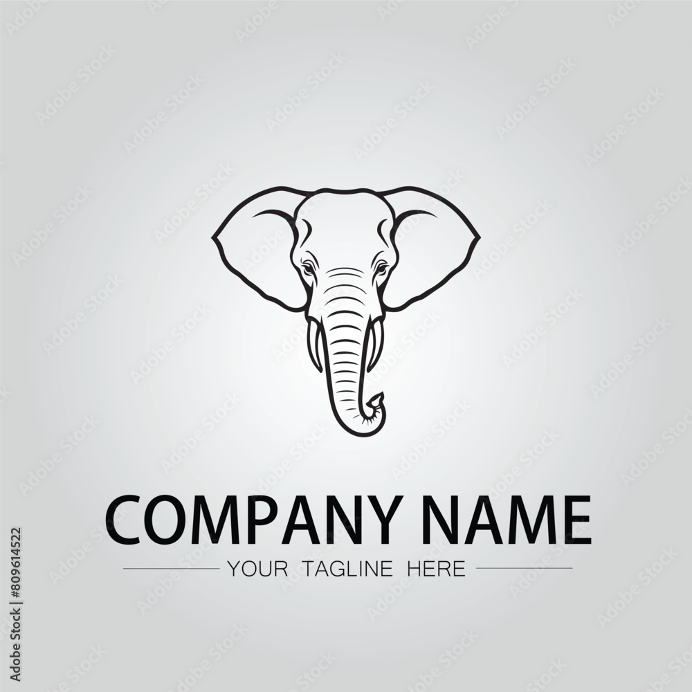 Elephant head logo company design vector image on the white background Elephant head logo company design vector image on the white background