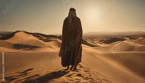 Obraz na płótnie person in the desert w salonie