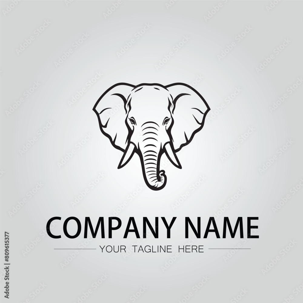 Elephant head logo company design vector image on the white background Elephant head logo company design vector image on the white background