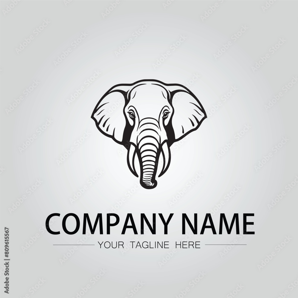 Elephant head logo company design vector image on the white background Elephant head logo company design vector image on the white background
