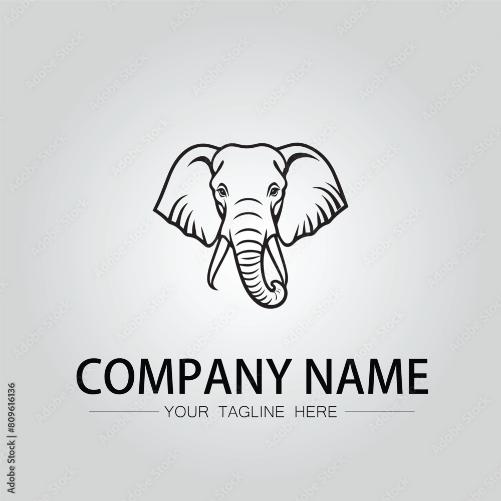 Elephant head logo company design vector image on the white background Elephant head logo company design vector image on the white background
