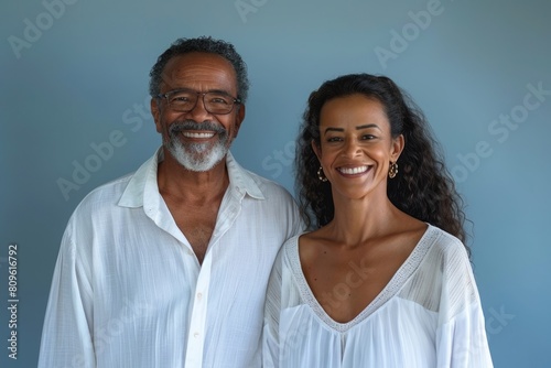 A Smiling African American Couple Posing for a Photo. Fictional Character Created By Generative AI. 