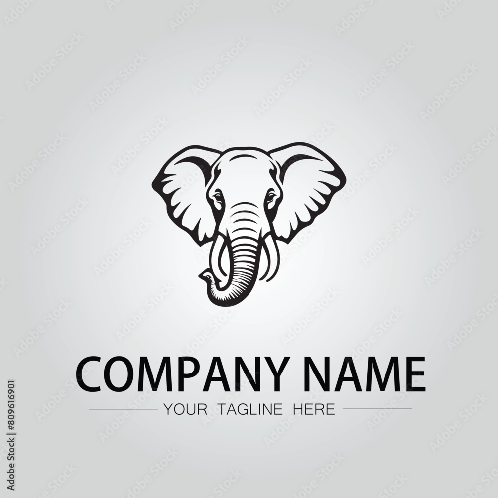 Elephant head logo company design vector image on the white background Elephant head logo company design vector image on the white background