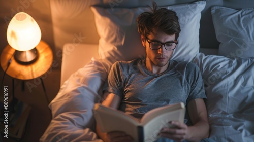 A Man Reading Before Sleep