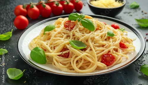 Taste of Italy: Classic Spaghetti with Fresh Tomatoes and Cheese"