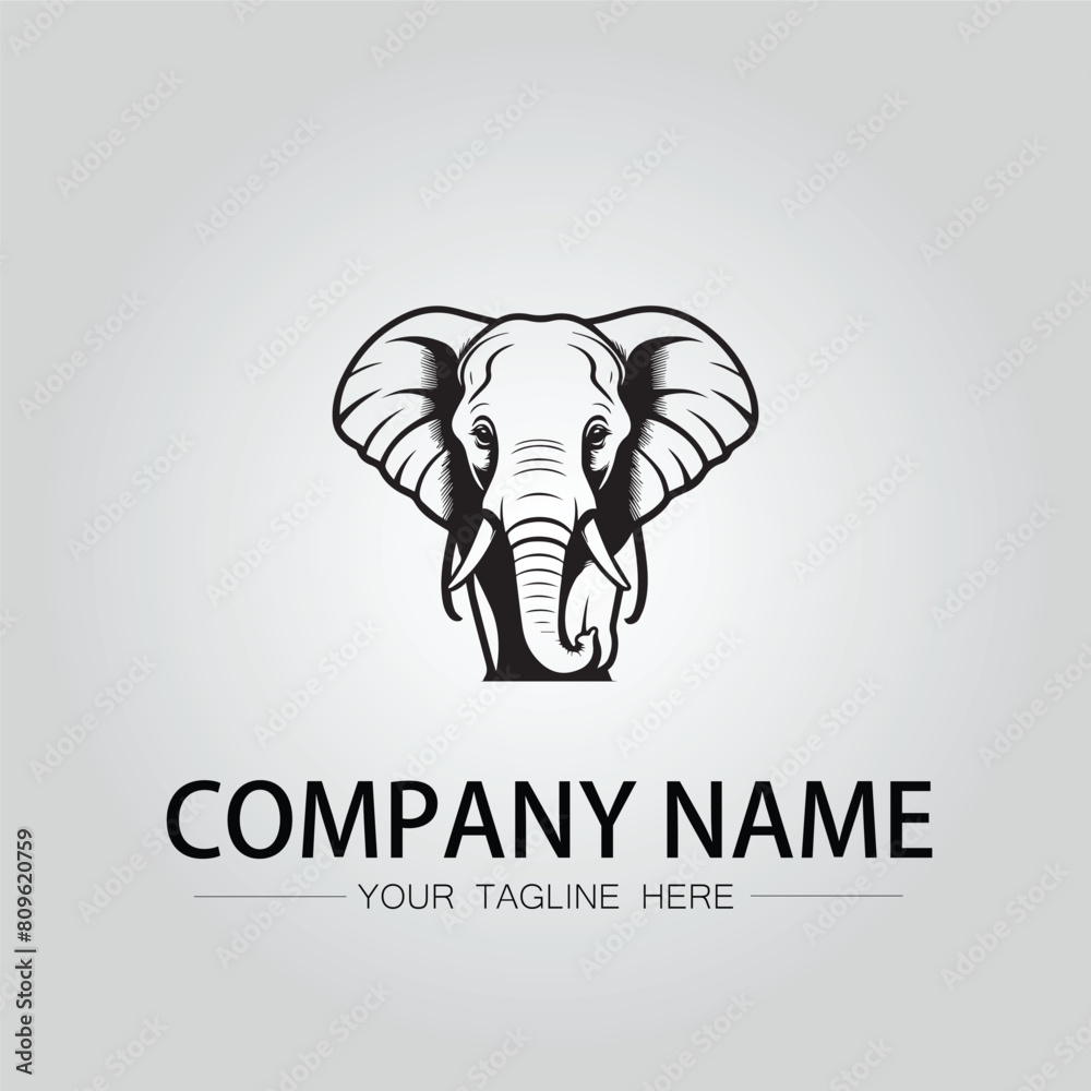 Elephant head logo company design vector image on the white background Elephant head logo company design vector image on the white background