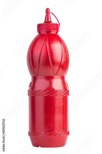 Plastic bottle with ketchup
