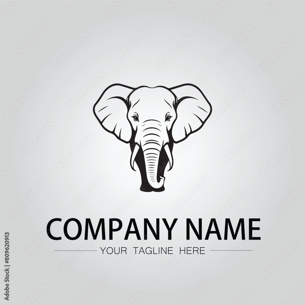 Obraz premium Elephant head logo company design vector image on the white background
