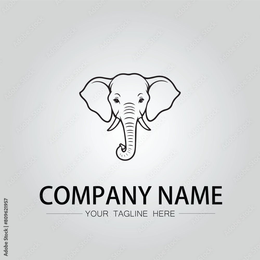 Elephant head logo company design vector image on the white background Elephant head logo company design vector image on the white background