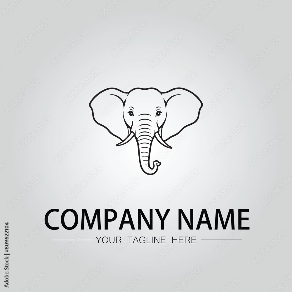 Elephant head logo company design vector image on the white background Elephant head logo company design vector image on the white background