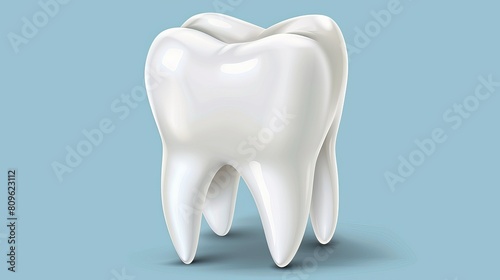 White tooth mockup isolated on a black background. Modern realistic illustration of human teeth, mouth design element with glossy surfaces, dental clinic, oral hygiene, dentistry, and stomatology