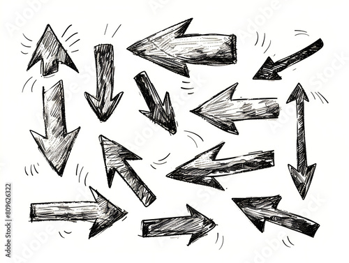 set of hand drawn arrows