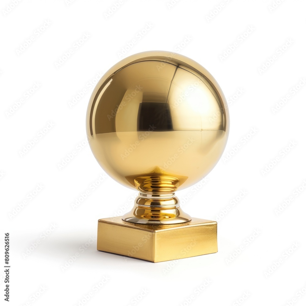 World Cup and Championship Award Ceremony of Shiny Golden Soccer Ball Trophy Isolated on White Background, Photo. World Cup and Championship Award Ceremony of Shiny Golden Soccer Ball Trophy Isolated on White Background, Photo.