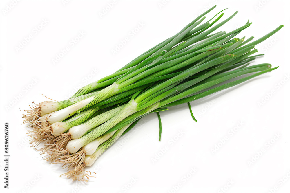 a bunch of green onions on a white surface a bunch of green onions on a white surface