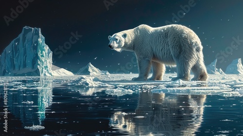 polar bear at the north pole photo