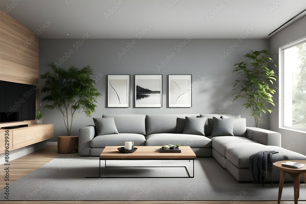 Minimalist living room. furniture has a modern and minimalist design, with a sofa Minimalist living room. furniture has a modern and minimalist design, with a sofa