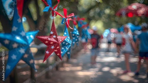 Festive Streets: Patriotic Banners and Flags on the 4th of July