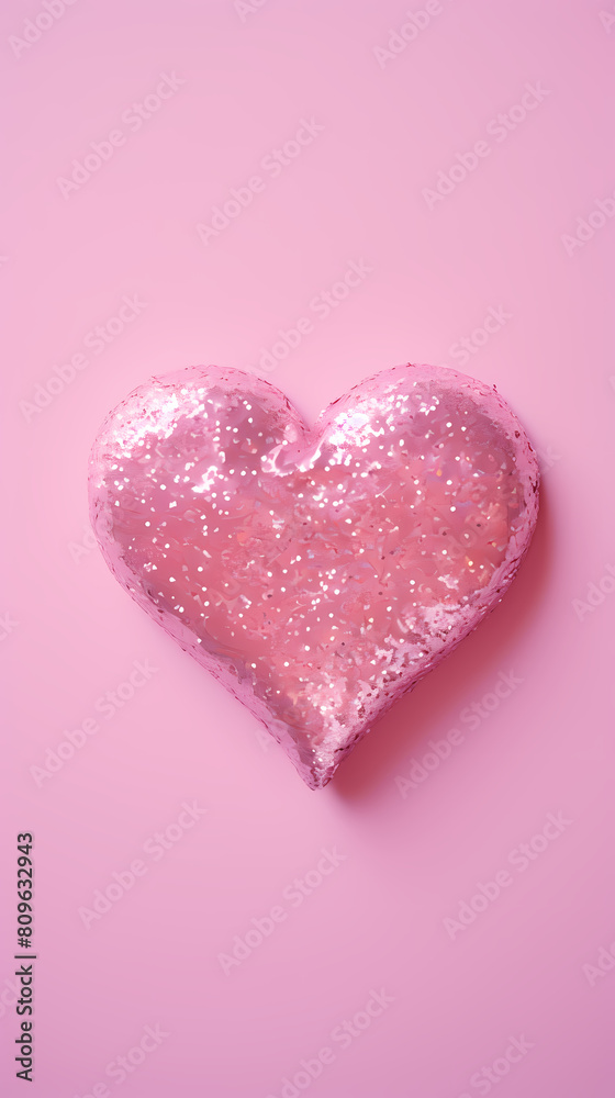 Fototapeta premium 3d pink heart shape, Valentine's Day concept