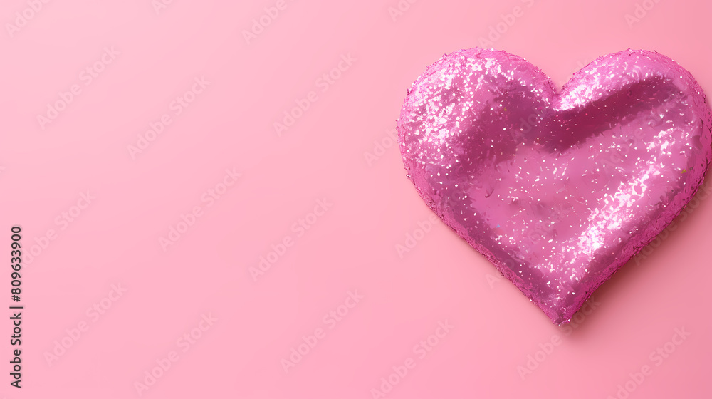 Fototapeta premium 3d pink heart shape, Valentine's Day concept