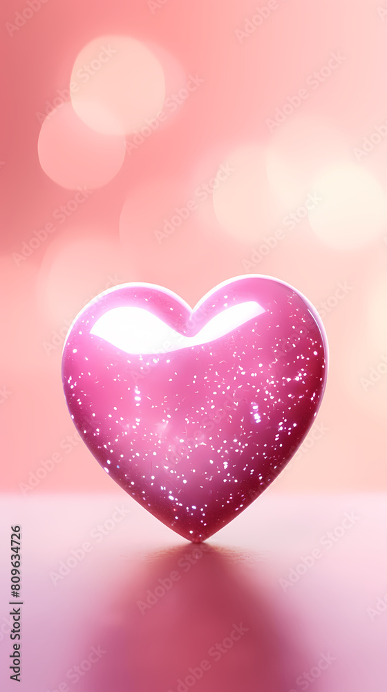 3d pink heart shape, Valentine's Day concept 3d pink heart shape, Valentine's Day concept