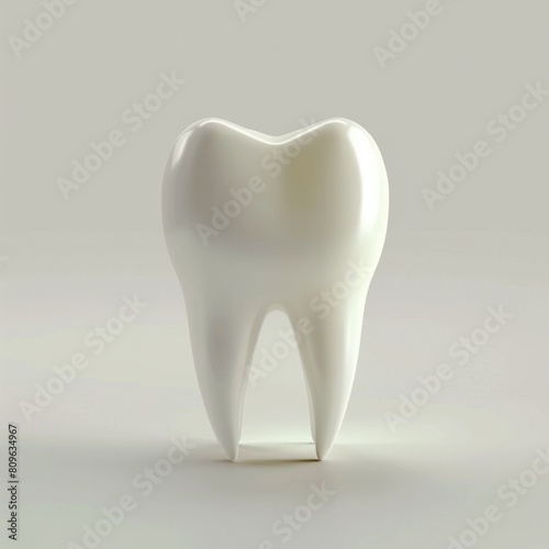 Healthy Tooth 3D Icon Depict a healthy  shiny white tooth with a radiant glow  AI Generative