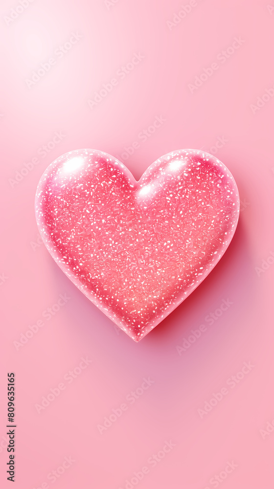 3d pink heart shape, Valentine's Day concept