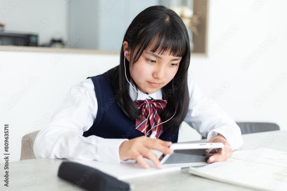 宿題をする女の子 宿題をする女の子