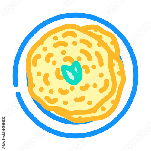 aloo paratha indian cuisine color icon vector. aloo paratha indian cuisine sign. isolated symbol illustration