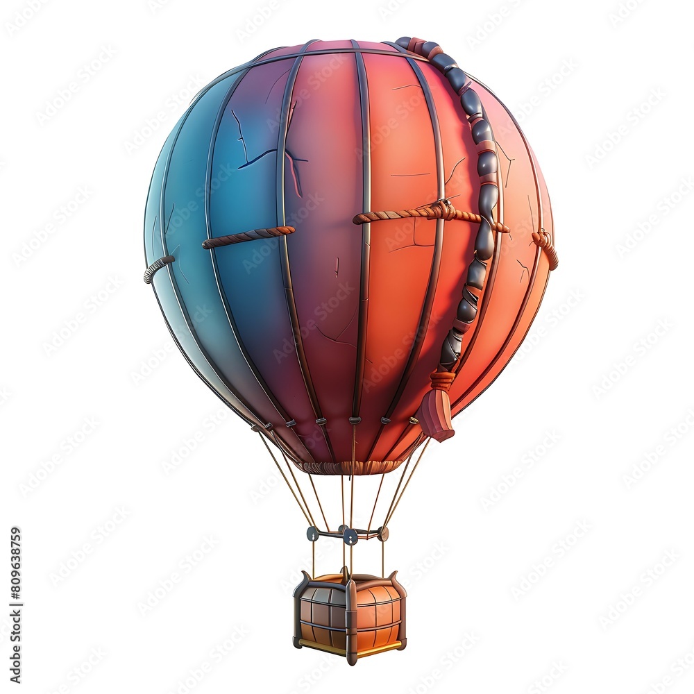 Obraz premium 3D balloon air game cartoon style illustration AI Image Generative Isolated white background