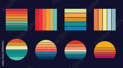 Retro Vintage Sunset Background for T-Shirt Design. Retro Vintage Sunset Striped Texture Background Graphic for T-Shirt Design and Other Printable Decoration Design.
