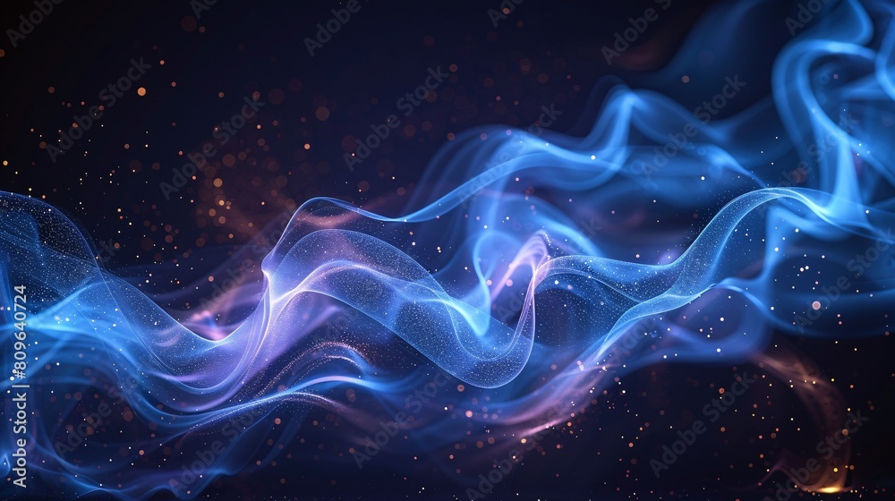 A luminescent, translucent blue line with a fiery, swirling trail and glowing effect.