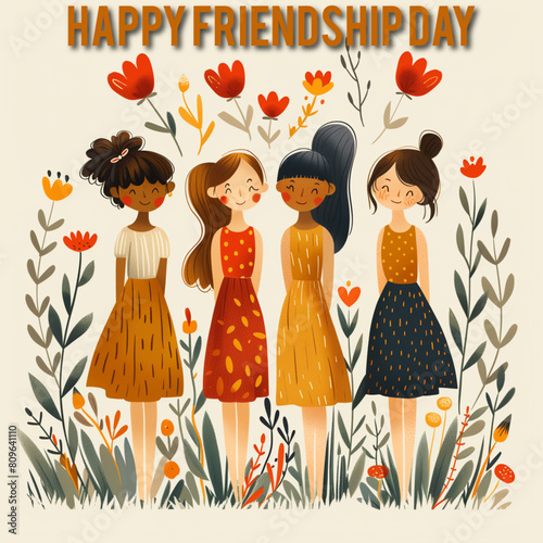 Happy friendship day poster design vector illustration