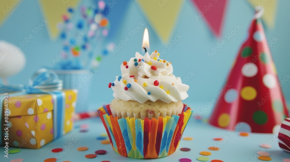 Vibrant Birthday Cupcake Celebration