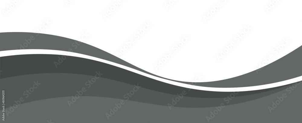 Vector blak line background curve element with white space for text and message design, overlapping layers, vector.