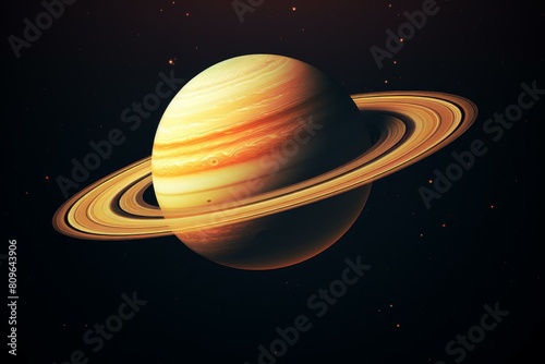 Stunning digital illustration of saturn against a starry backdrop  showcasing its iconic rings
