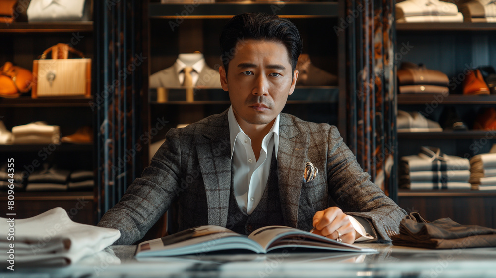 Fototapeta premium Portrait of an Asian man in his late thirties