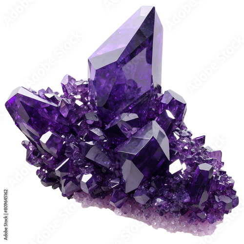 purple quartz shiny crystalline structure isolated transparent background png .png
